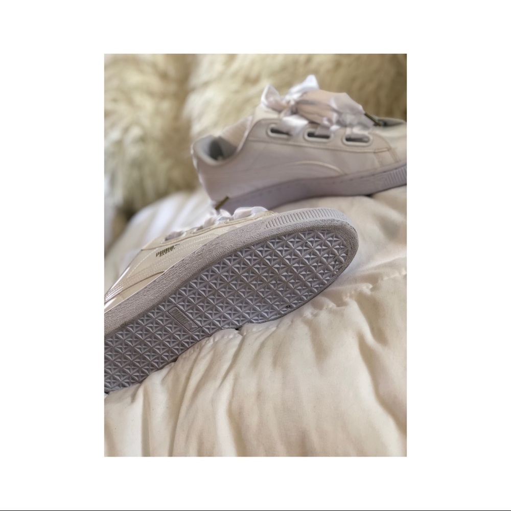 Puma Sneakers- white satin bow